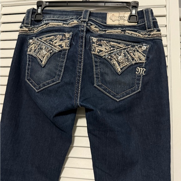 Miss Me Blue Flare Wide Leg Jeans - Picture 3 of 3